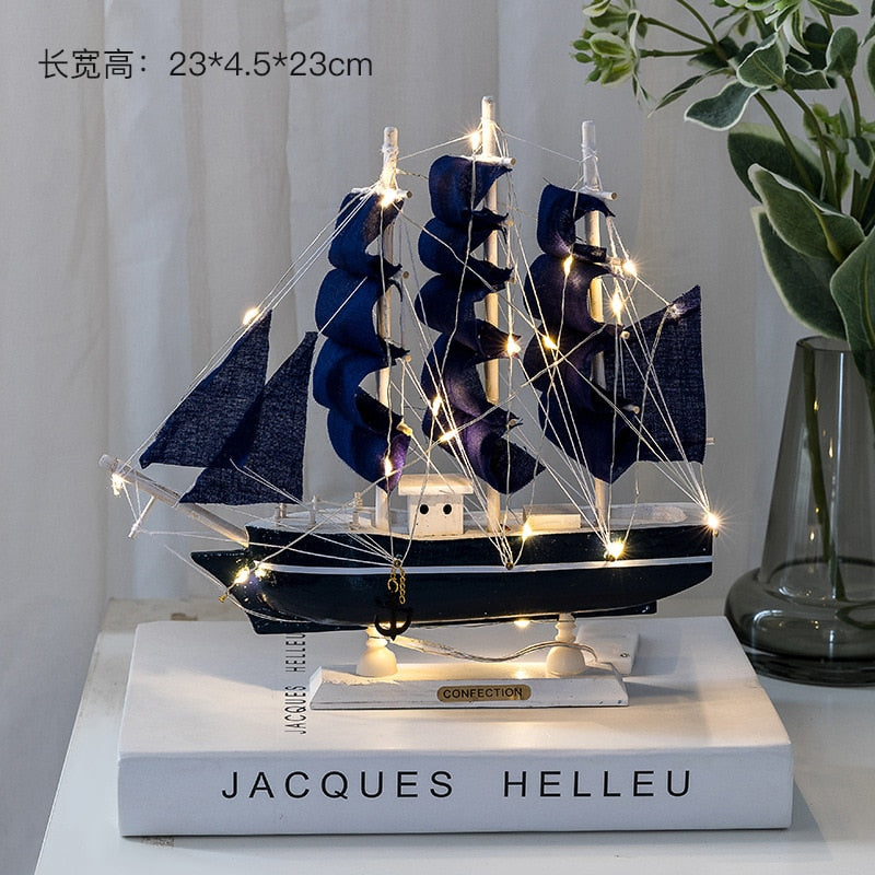 New Wooden Sailboat Model Office Living Room Decoration Crafts Nautical Decoration Creative Model Home Decoration Birthday Gift acacuss