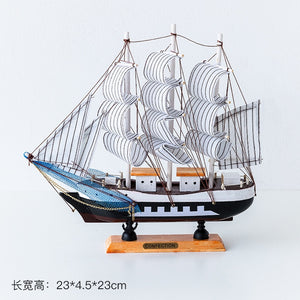 New Wooden Sailboat Model Office Living Room Decoration Crafts Nautical Decoration Creative Model Home Decoration Birthday Gift acacuss