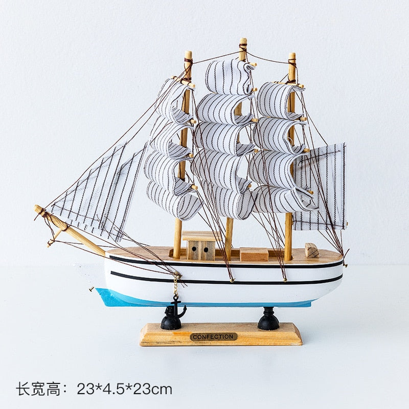 New Wooden Sailboat Model Office Living Room Decoration Crafts Nautical Decoration Creative Model Home Decoration Birthday Gift acacuss