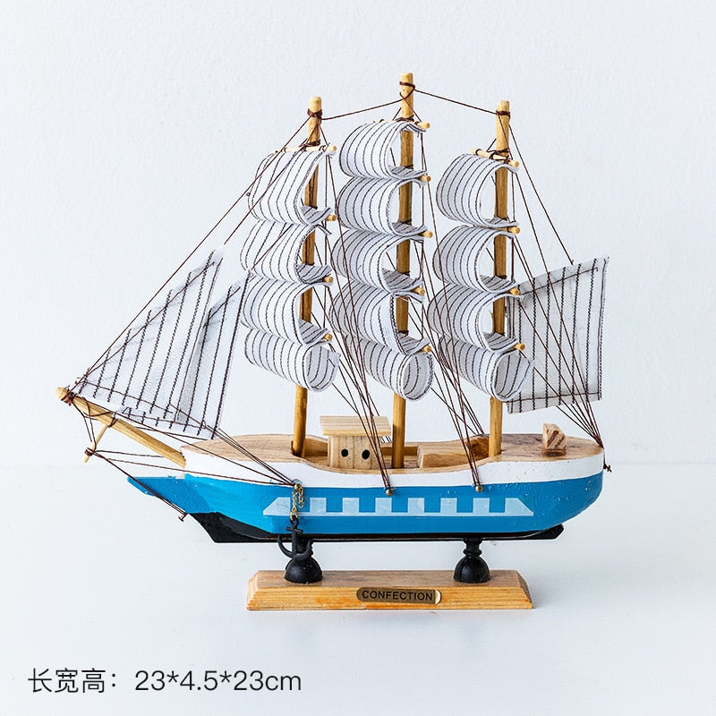 New Wooden Sailboat Model Office Living Room Decoration Crafts Nautical Decoration Creative Model Home Decoration Birthday Gift acacuss