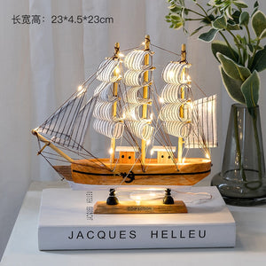New Wooden Sailboat Model Office Living Room Decoration Crafts Nautical Decoration Creative Model Home Decoration Birthday Gift acacuss