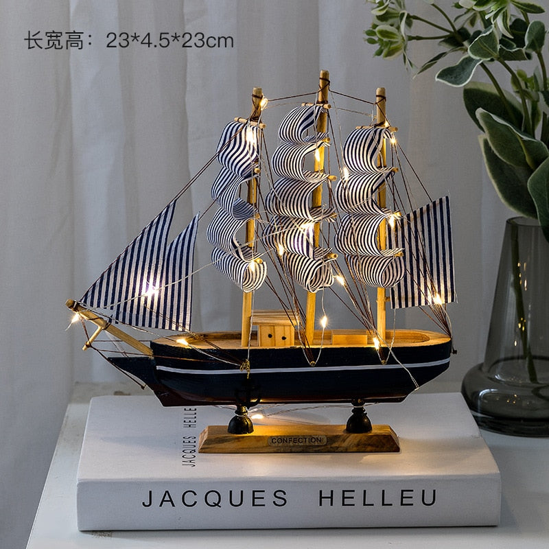 New Wooden Sailboat Model Office Living Room Decoration Crafts Nautical Decoration Creative Model Home Decoration Birthday Gift acacuss