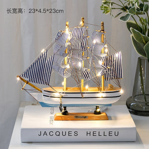 New Wooden Sailboat Model Office Living Room Decoration Crafts Nautical Decoration Creative Model Home Decoration Birthday Gift acacuss