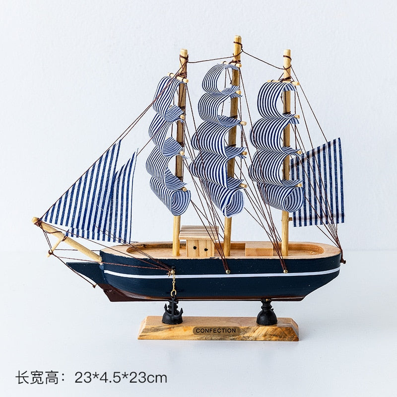 New Wooden Sailboat Model Office Living Room Decoration Crafts Nautical Decoration Creative Model Home Decoration Birthday Gift acacuss
