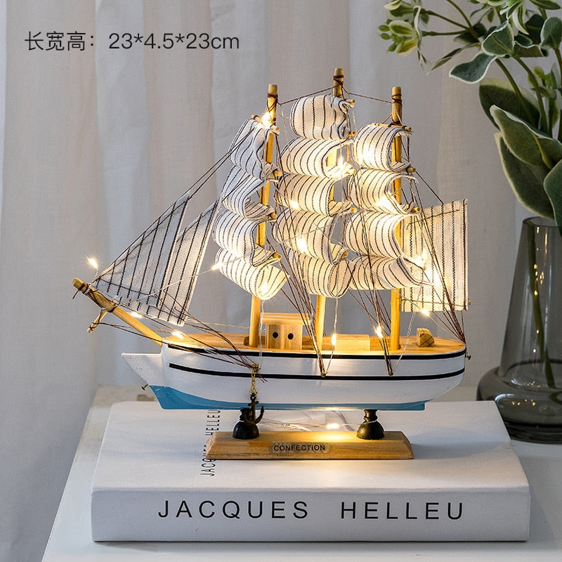 New Wooden Sailboat Model Office Living Room Decoration Crafts Nautical Decoration Creative Model Home Decoration Birthday Gift acacuss