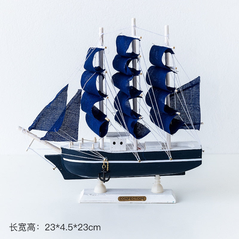New Wooden Sailboat Model Office Living Room Decoration Crafts Nautical Decoration Creative Model Home Decoration Birthday Gift acacuss