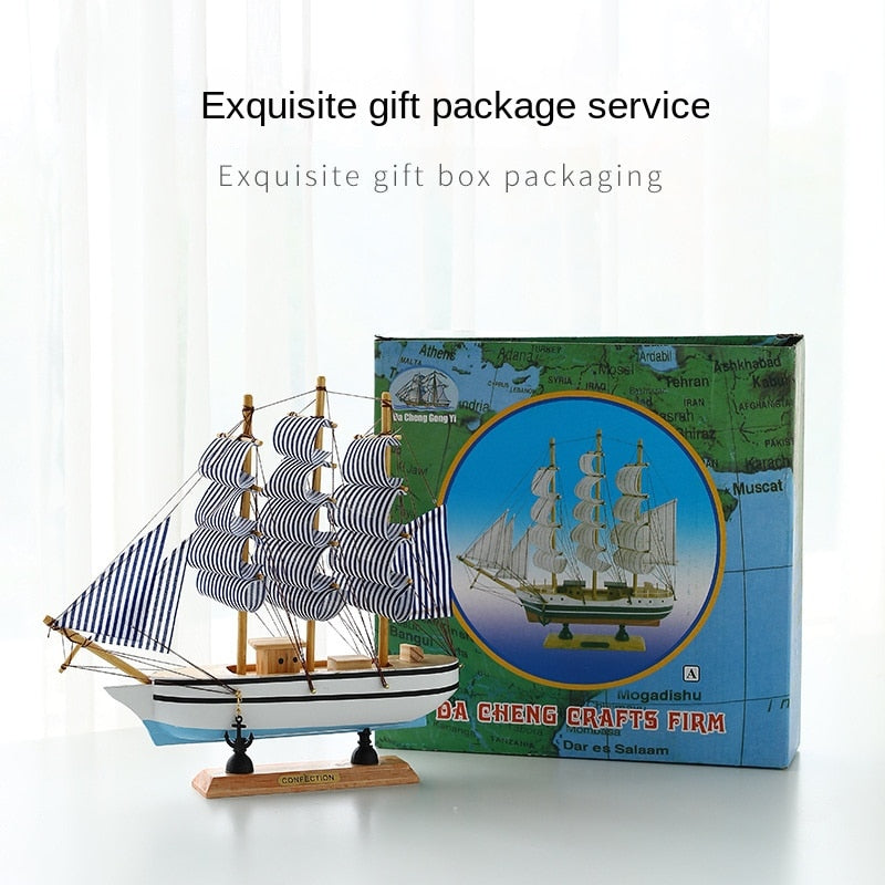New Wooden Sailboat Model Office Living Room Decoration Crafts Nautical Decoration Creative Model Home Decoration Birthday Gift acacuss