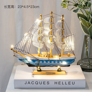 New Wooden Sailboat Model Office Living Room Decoration Crafts Nautical Decoration Creative Model Home Decoration Birthday Gift acacuss