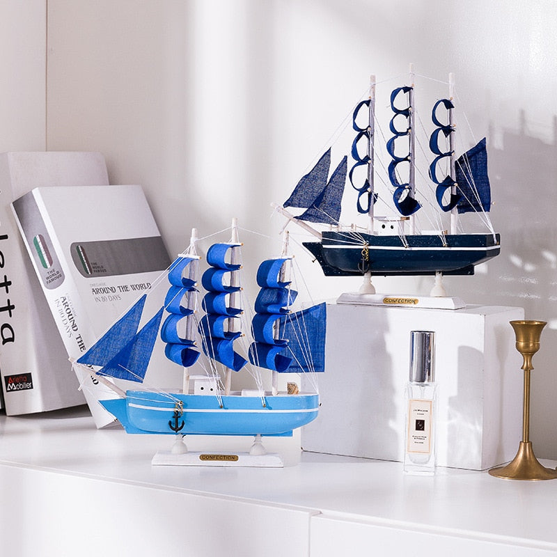 New Wooden Sailboat Model Office Living Room Decoration Crafts Nautical Decoration Creative Model Home Decoration Birthday Gift acacuss