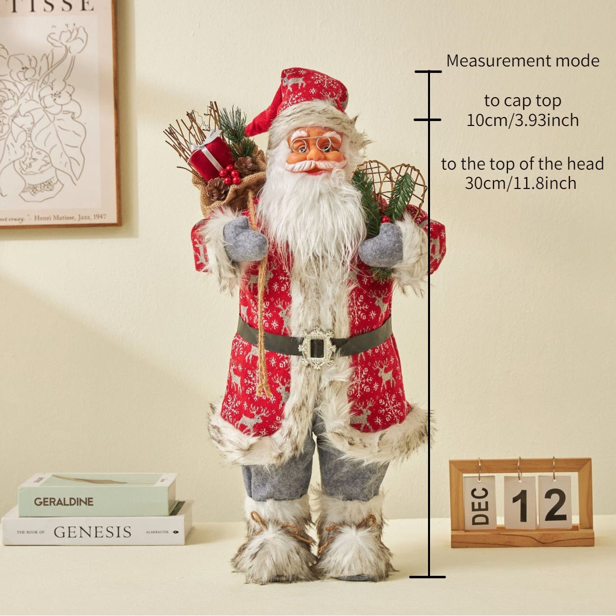2024 New Year Big Santa Claus Doll Children Xmas Gift Christmas Hat Decorations for Home Wedding Party Supplies Ornaments acacuss