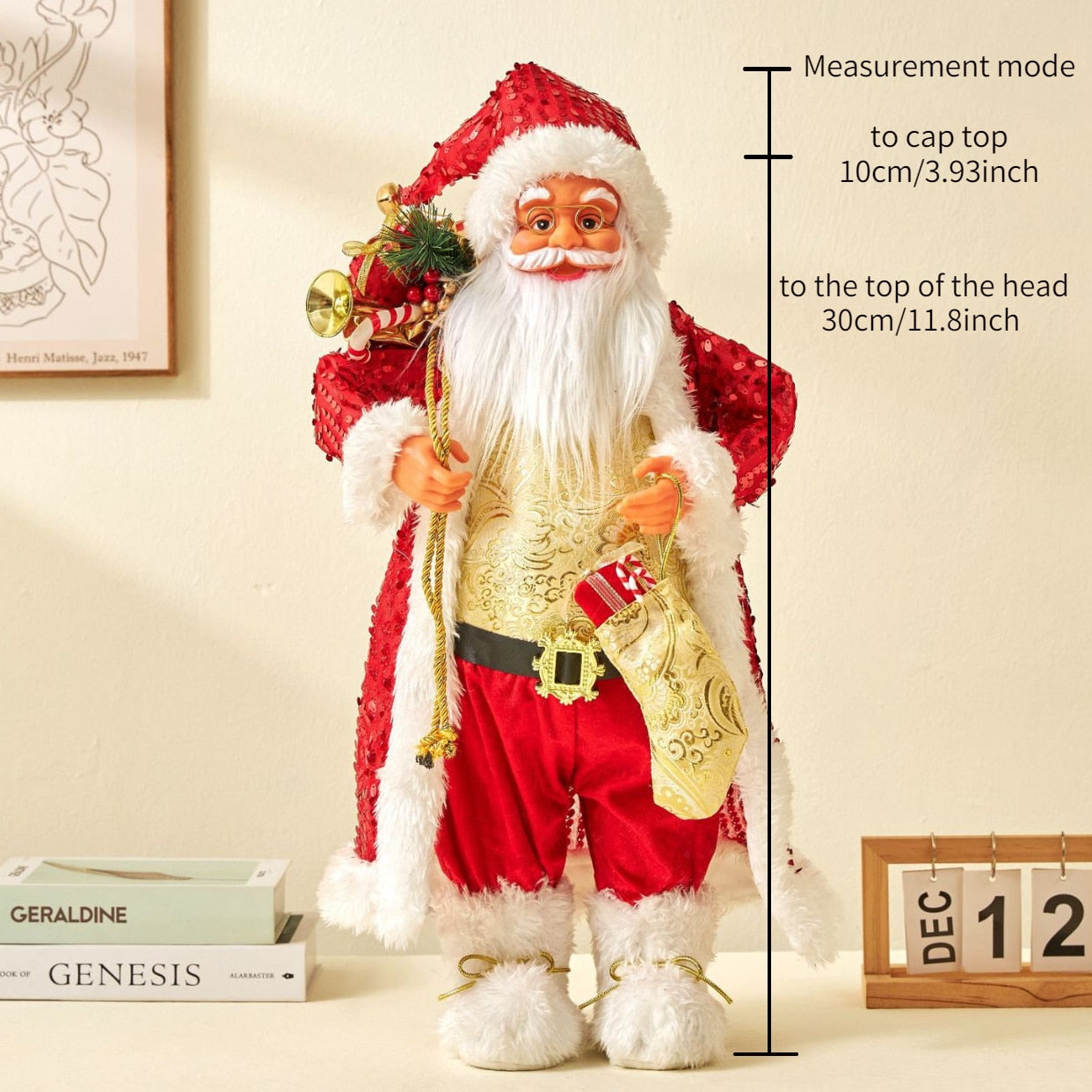 2024 New Year Big Santa Claus Doll Children Xmas Gift Christmas Hat Decorations for Home Wedding Party Supplies Ornaments acacuss