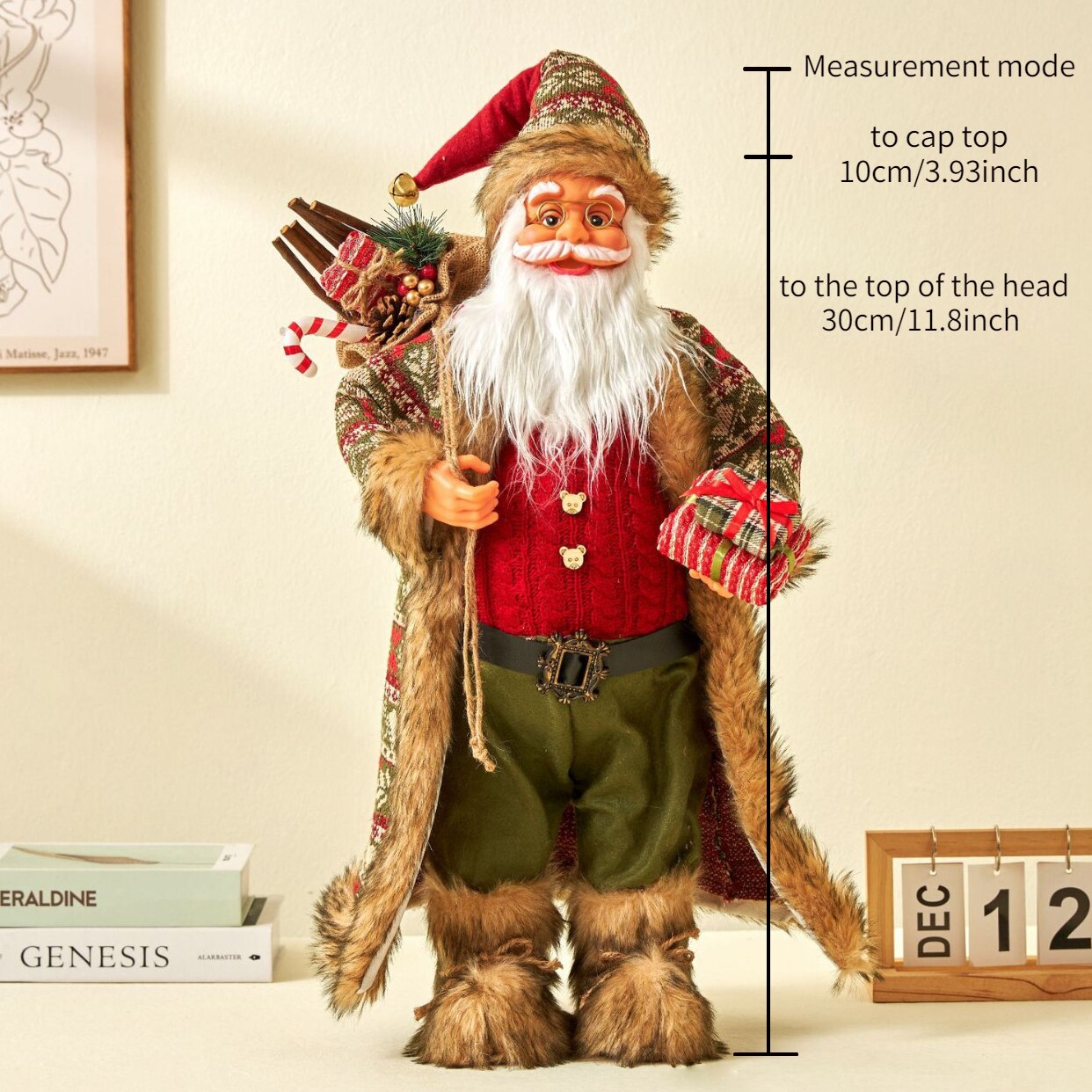2024 New Year Big Santa Claus Doll Children Xmas Gift Christmas Hat Decorations for Home Wedding Party Supplies Ornaments acacuss