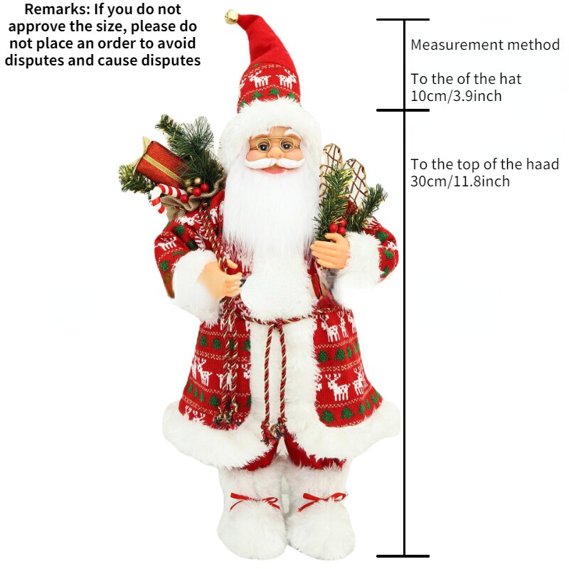 2024 New Year Big Santa Claus Doll Children Xmas Gift Christmas Hat Decorations for Home Wedding Party Supplies Ornaments acacuss