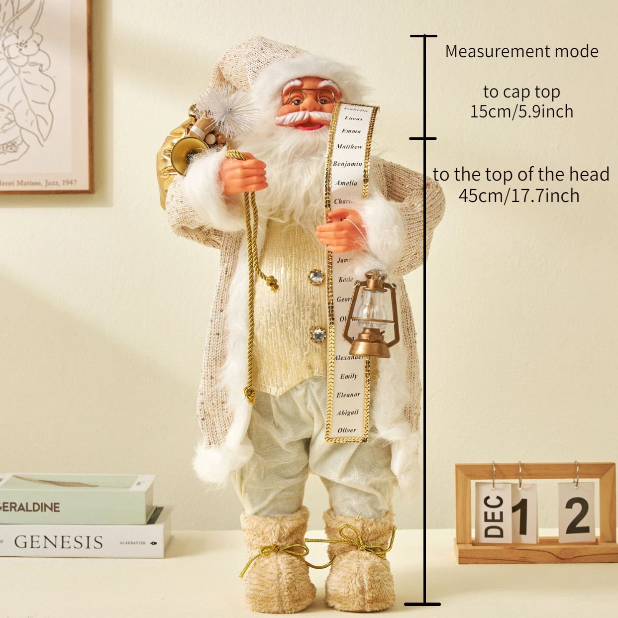 2024 New Year Big Santa Claus Doll Children Xmas Gift Christmas Hat Decorations for Home Wedding Party Supplies Ornaments acacuss