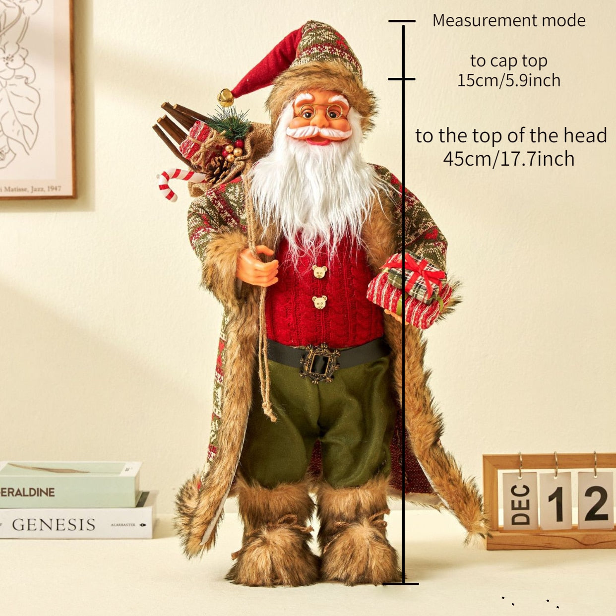 2024 New Year Big Santa Claus Doll Children Xmas Gift Christmas Hat Decorations for Home Wedding Party Supplies Ornaments acacuss
