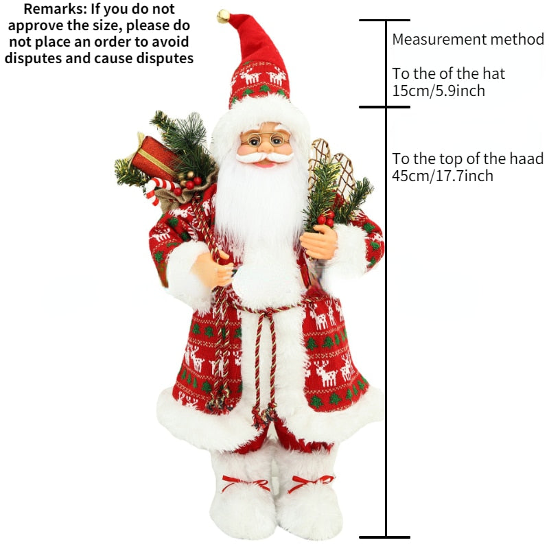 2024 New Year Big Santa Claus Doll Children Xmas Gift Christmas Hat Decorations for Home Wedding Party Supplies Ornaments acacuss