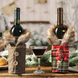 2024 New Year Christmas Wine Bottle Covers Bag Holiday Champagne Bottle Cover Merry Christmas Table Decorations for Home Xmas acacuss