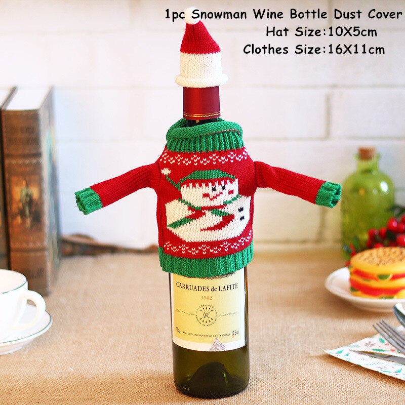 2024 New Year Christmas Wine Bottle Covers Bag Holiday Champagne Bottle Cover Merry Christmas Table Decorations for Home Xmas acacuss