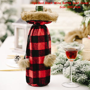 2024 New Year Christmas Wine Bottle Covers Bag Holiday Champagne Bottle Cover Merry Christmas Table Decorations for Home Xmas acacuss