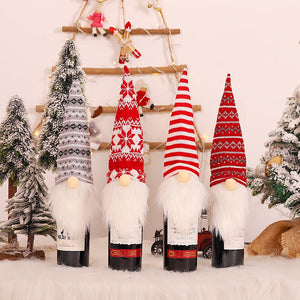 2024 New Year Christmas Wine Bottle Covers Bag Holiday Champagne Bottle Cover Merry Christmas Table Decorations for Home Xmas acacuss