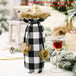 2024 New Year Christmas Wine Bottle Covers Bag Holiday Champagne Bottle Cover Merry Christmas Table Decorations for Home Xmas acacuss