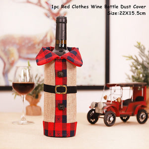 2024 New Year Christmas Wine Bottle Covers Bag Holiday Champagne Bottle Cover Merry Christmas Table Decorations for Home Xmas acacuss