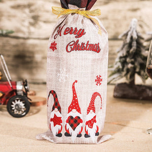 2024 New Year Christmas Wine Bottle Covers Bag Holiday Champagne Bottle Cover Merry Christmas Table Decorations for Home Xmas acacuss