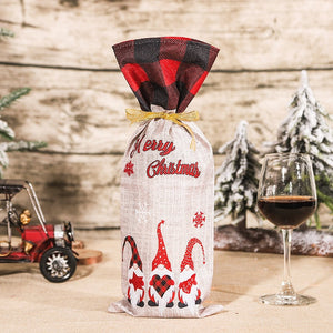 2024 New Year Christmas Wine Bottle Covers Bag Holiday Champagne Bottle Cover Merry Christmas Table Decorations for Home Xmas acacuss
