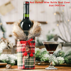 2024 New Year Christmas Wine Bottle Covers Bag Holiday Champagne Bottle Cover Merry Christmas Table Decorations for Home Xmas acacuss