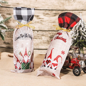 2024 New Year Christmas Wine Bottle Covers Bag Holiday Champagne Bottle Cover Merry Christmas Table Decorations for Home Xmas acacuss