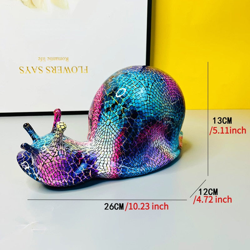 New creative colorful snail animal resin handicraft ornaments, home living room desktop animal decorations, snail statues acacuss
