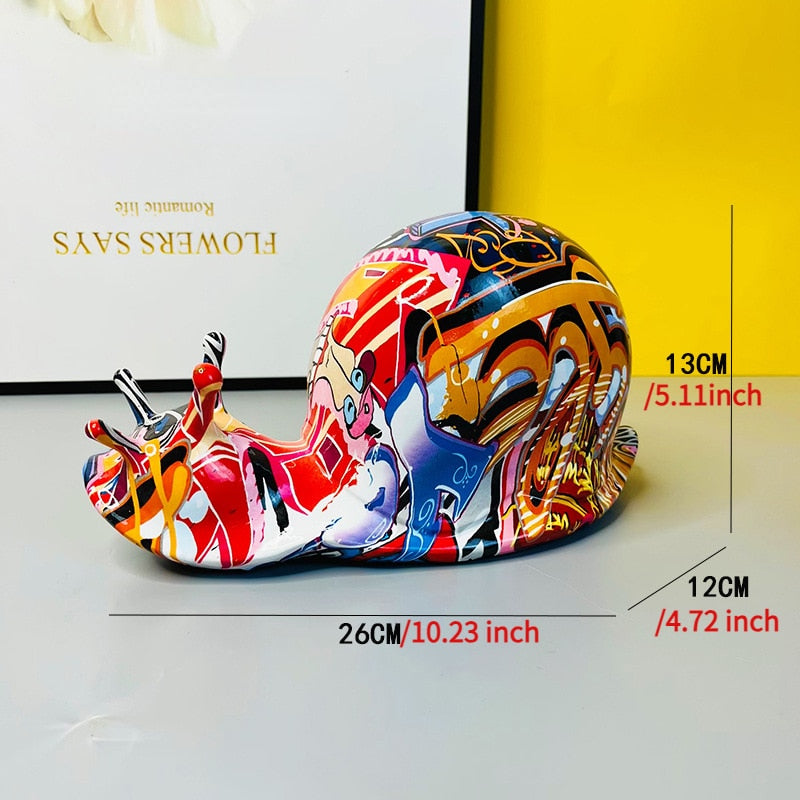 New creative colorful snail animal resin handicraft ornaments, home living room desktop animal decorations, snail statues acacuss