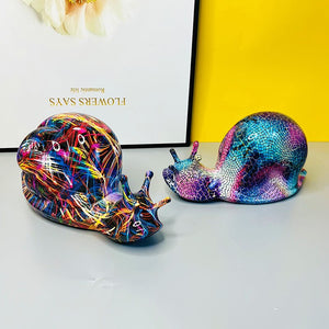 New creative colorful snail animal resin handicraft ornaments, home living room desktop animal decorations, snail statues acacuss