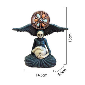Newest Halloween Mini Witch's Wheel of Life Decorative Figurines Statue Sculpture Art Craft Ornament Home Yard Garden Decoration acacuss