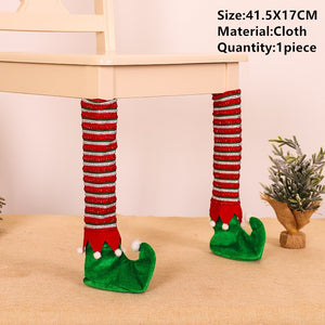 Noel Santa Claus Christmas Non-woven Dinner Table Red Hat Chair Back Covers Xmas Christmas Decorations for Home New Year 2023 acacuss