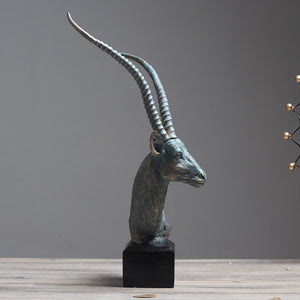 Nordic Antelope Head Statue Desktop Resin Crafts Sculpture Home Decoration Animal Figurine Decoration Accessories acacuss