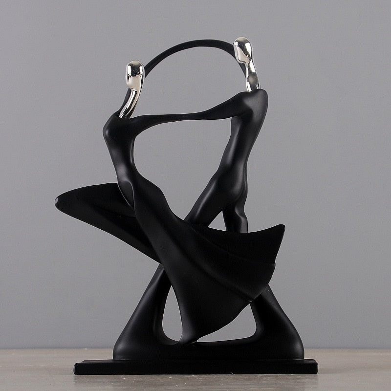 Nordic Art Dancing Couple Resin Figure Ornaments Figurines Home Decoration Accessories for Living Room Ornaments for Home Decor acacuss
