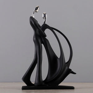 Nordic Art Dancing Couple Resin Figure Ornaments Figurines Home Decoration Accessories for Living Room Ornaments for Home Decor acacuss