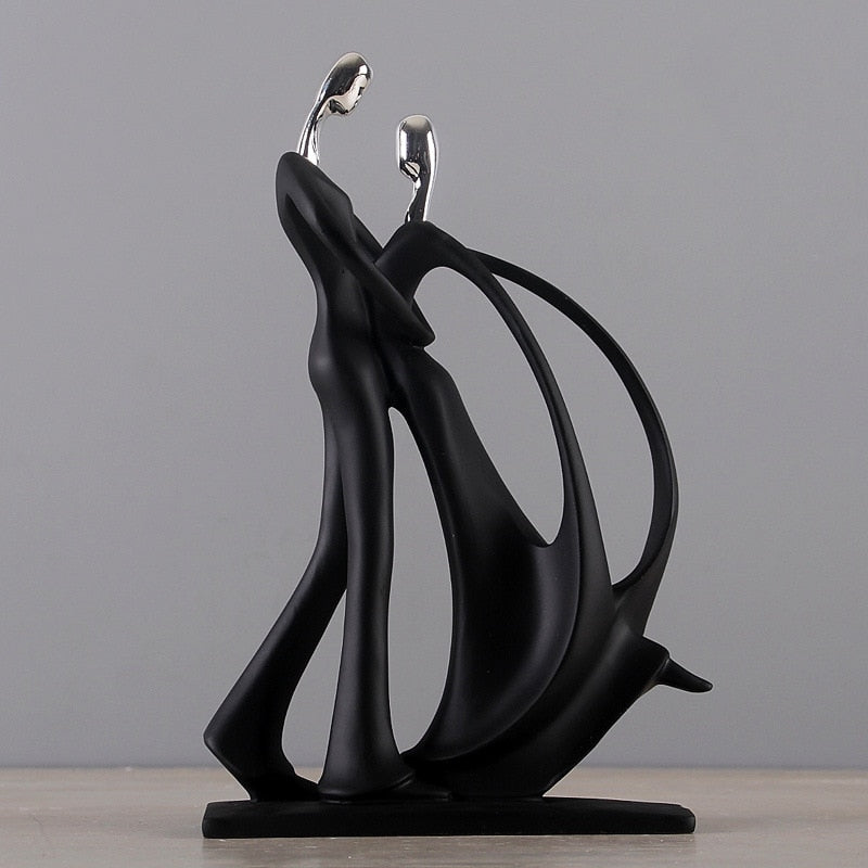 Nordic Art Dancing Couple Resin Figure Ornaments Figurines Home Decoration Accessories for Living Room Ornaments for Home Decor acacuss