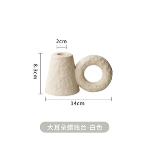 Nordic Ceramic Candlestick Decoration Ornament Photography Candle Holder Wedding Home Decore Dining Table Decoration acacuss