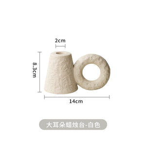 Nordic Ceramic Candlestick Decoration Ornament Photography Candle Holder Wedding Home Decore Dining Table Decoration acacuss