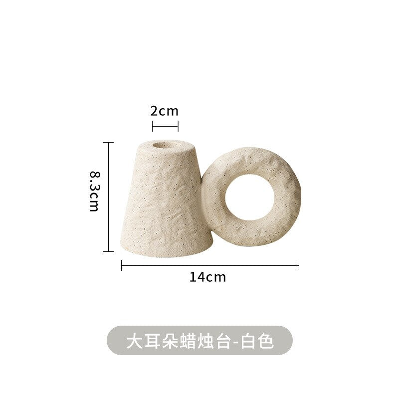 Nordic Ceramic Candlestick Decoration Ornament Photography Candle Holder Wedding Home Decore Dining Table Decoration acacuss
