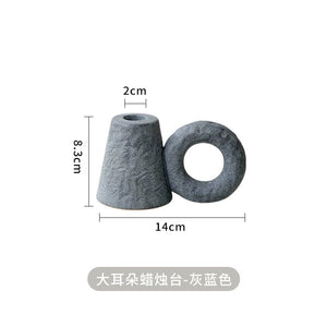 Nordic Ceramic Candlestick Decoration Ornament Photography Candle Holder Wedding Home Decore Dining Table Decoration acacuss