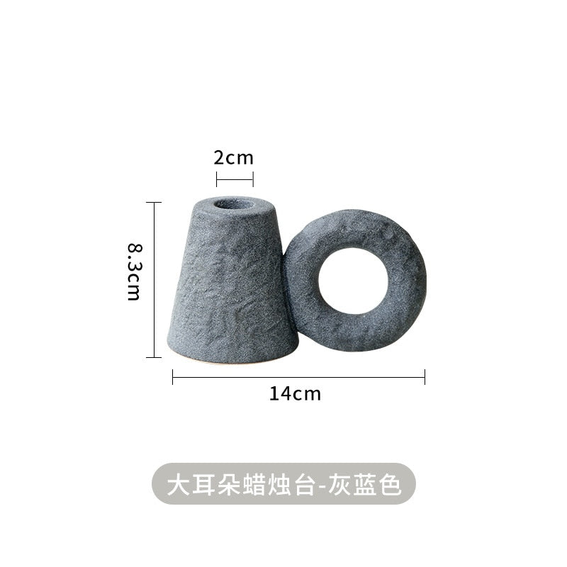 Nordic Ceramic Candlestick Decoration Ornament Photography Candle Holder Wedding Home Decore Dining Table Decoration acacuss