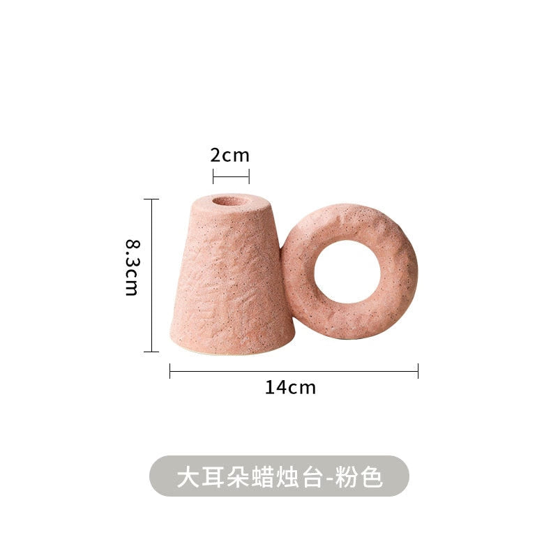 Nordic Ceramic Candlestick Decoration Ornament Photography Candle Holder Wedding Home Decore Dining Table Decoration acacuss