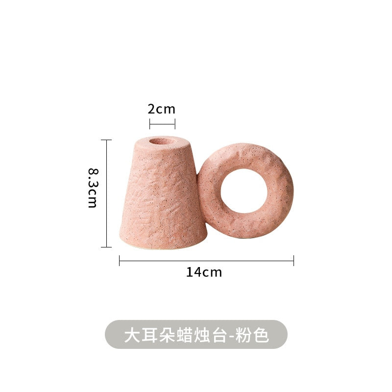 Nordic Ceramic Candlestick Decoration Ornament Photography Candle Holder Wedding Home Decore Dining Table Decoration acacuss