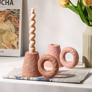 Nordic Ceramic Candlestick Decoration Ornament Photography Candle Holder Wedding Home Decore Dining Table Decoration acacuss