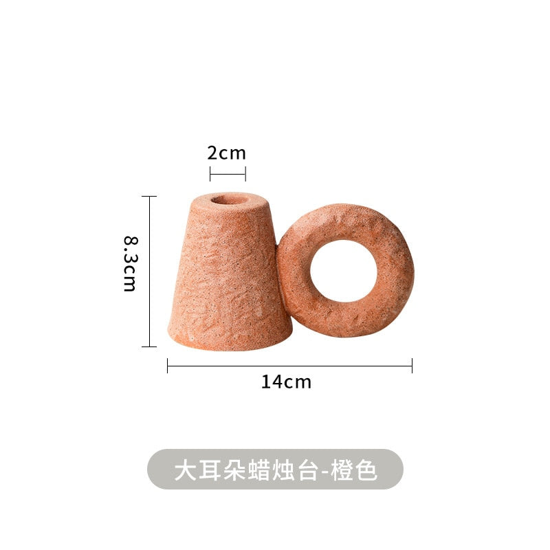 Nordic Ceramic Candlestick Decoration Ornament Photography Candle Holder Wedding Home Decore Dining Table Decoration acacuss