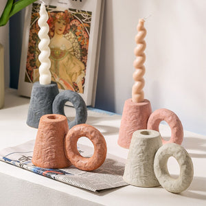 Nordic Ceramic Candlestick Decoration Ornament Photography Candle Holder Wedding Home Decore Dining Table Decoration acacuss