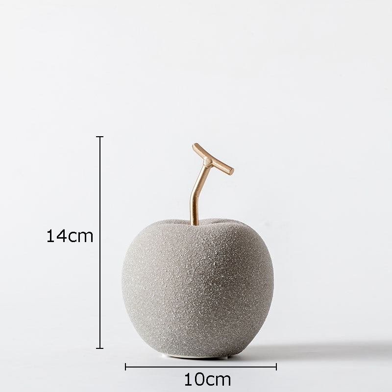 Nordic Ceramic Fruit Ornaments Apple/pear Frosted Porcelain Statue Modern Home Decoration Collection Art Table Decoration acacuss